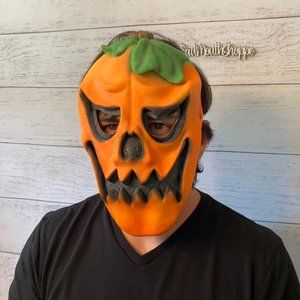 Walmart Halloween Scary Pumpkin Rubber Adult Costume Mask 1